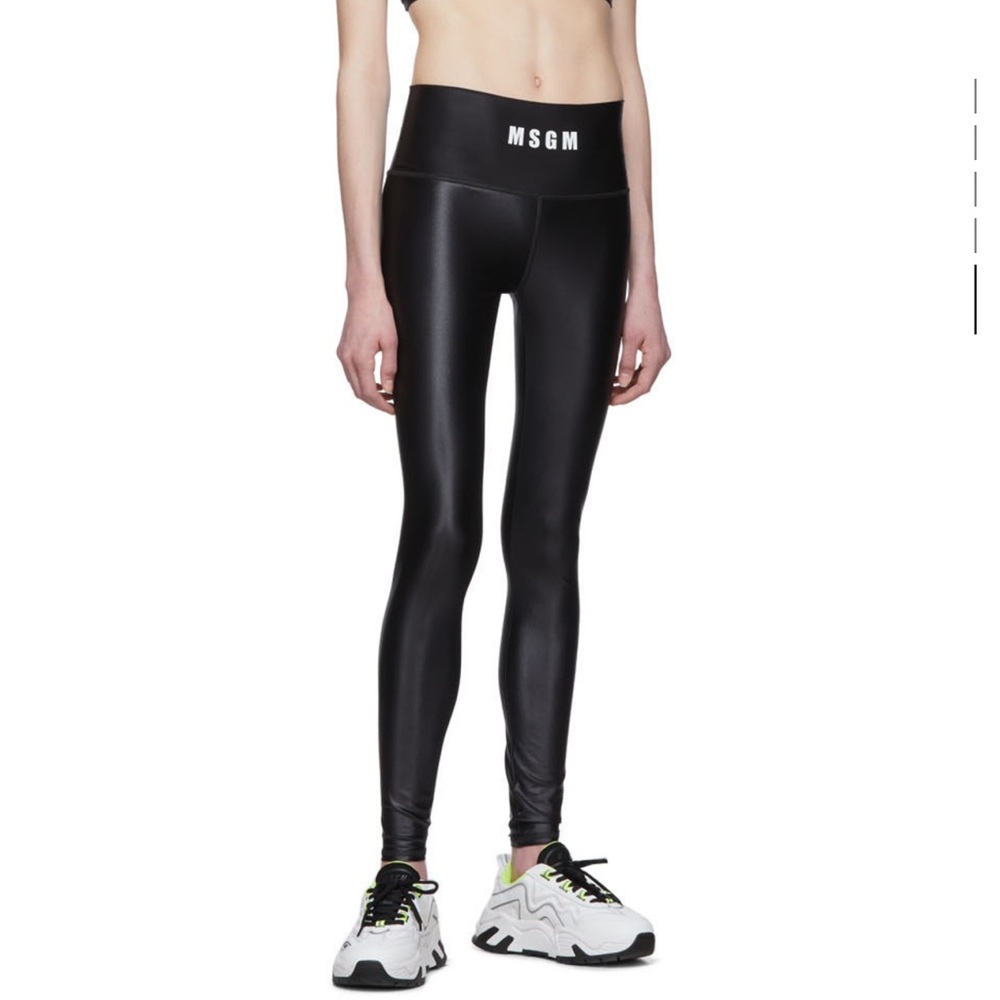 MSGM black logo leggings
